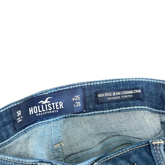 Hollister High Rise Jean Legging Cropped Jeans Sz 25 - Picture 2 of 5